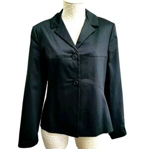 Kukara Womens 8 Black 2-Button‎ Blazer Sport Coat Business Suit Jacket Work EUC
